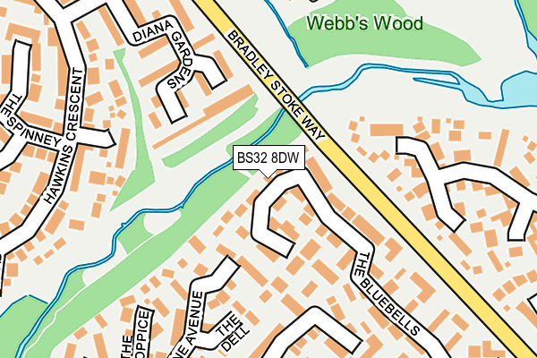 BS32 8DW map - OS OpenMap – Local (Ordnance Survey)