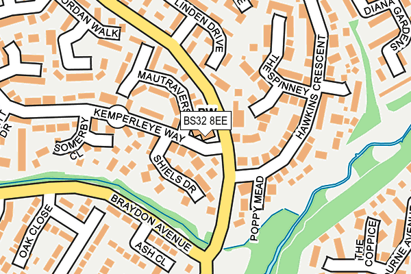 BS32 8EE map - OS OpenMap – Local (Ordnance Survey)