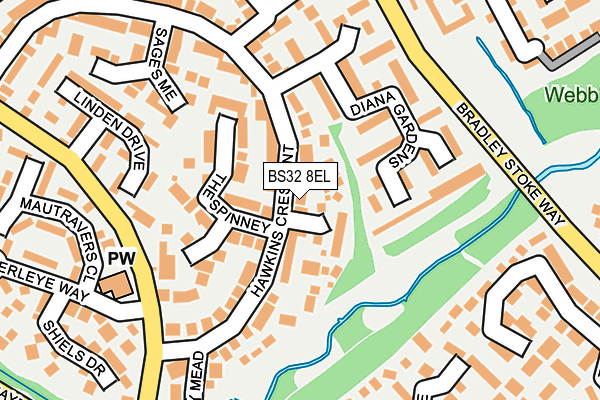 BS32 8EL map - OS OpenMap – Local (Ordnance Survey)