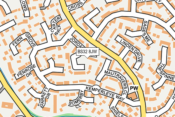 BS32 8JW map - OS OpenMap – Local (Ordnance Survey)