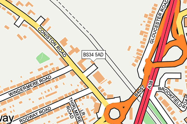 BS34 5AD map - OS OpenMap – Local (Ordnance Survey)