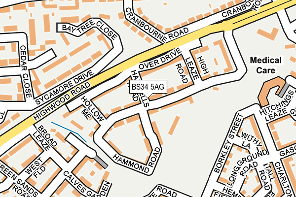 BS34 5AG map - OS OpenMap – Local (Ordnance Survey)