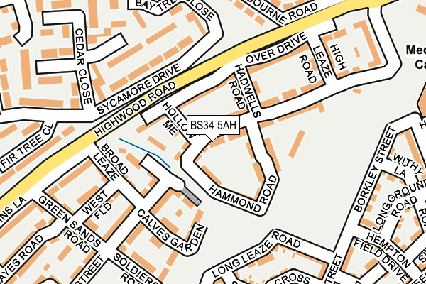 BS34 5AH map - OS OpenMap – Local (Ordnance Survey)