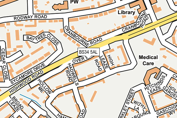 BS34 5AL map - OS OpenMap – Local (Ordnance Survey)