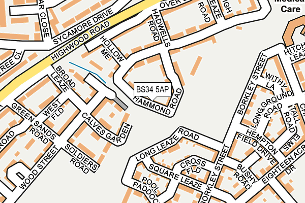BS34 5AP map - OS OpenMap – Local (Ordnance Survey)