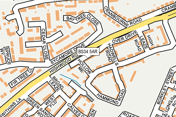 BS34 5AR map - OS OpenMap – Local (Ordnance Survey)
