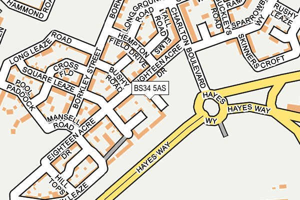BS34 5AS map - OS OpenMap – Local (Ordnance Survey)