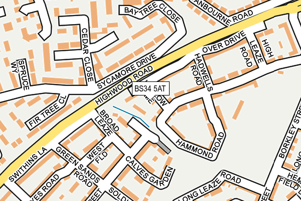 BS34 5AT map - OS OpenMap – Local (Ordnance Survey)