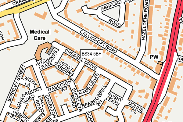 BS34 5BH map - OS OpenMap – Local (Ordnance Survey)