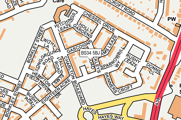 BS34 5BJ map - OS OpenMap – Local (Ordnance Survey)