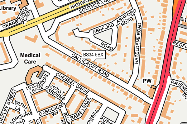 BS34 5BX map - OS OpenMap – Local (Ordnance Survey)