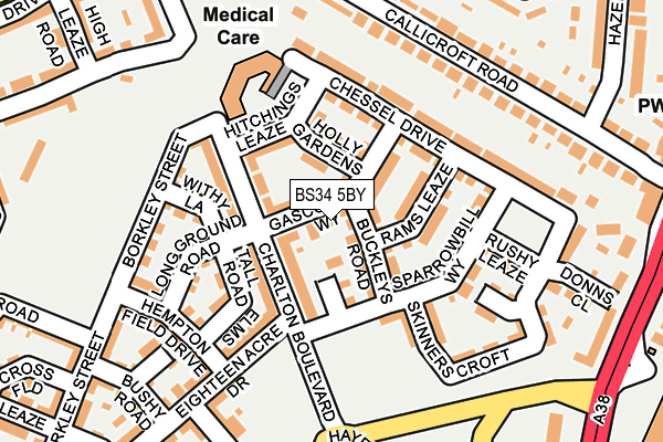 BS34 5BY map - OS OpenMap – Local (Ordnance Survey)