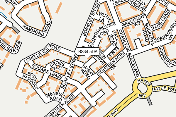 BS34 5DA map - OS OpenMap – Local (Ordnance Survey)