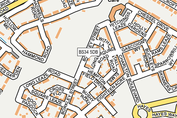 BS34 5DB map - OS OpenMap – Local (Ordnance Survey)