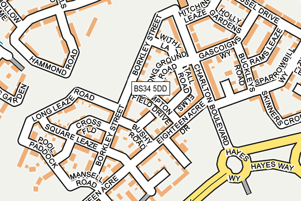 BS34 5DD map - OS OpenMap – Local (Ordnance Survey)