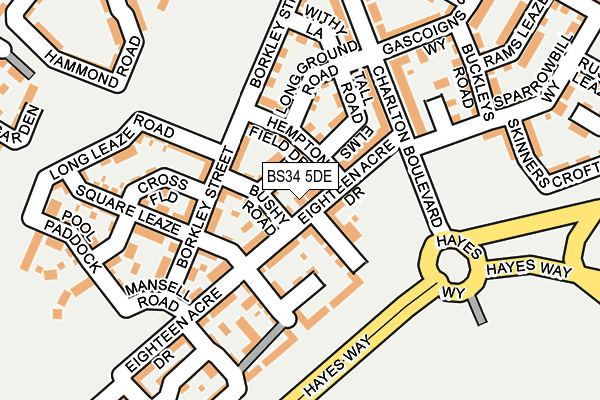 BS34 5DE map - OS OpenMap – Local (Ordnance Survey)