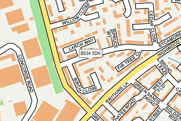 BS34 5DH map - OS OpenMap – Local (Ordnance Survey)