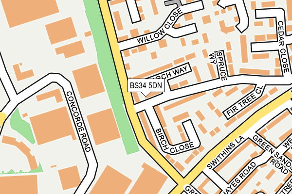 BS34 5DN map - OS OpenMap – Local (Ordnance Survey)