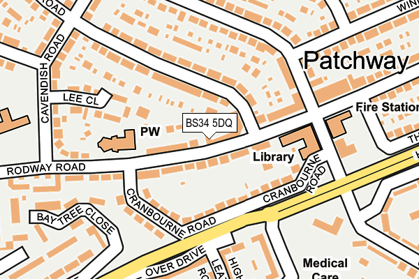 BS34 5DQ map - OS OpenMap – Local (Ordnance Survey)