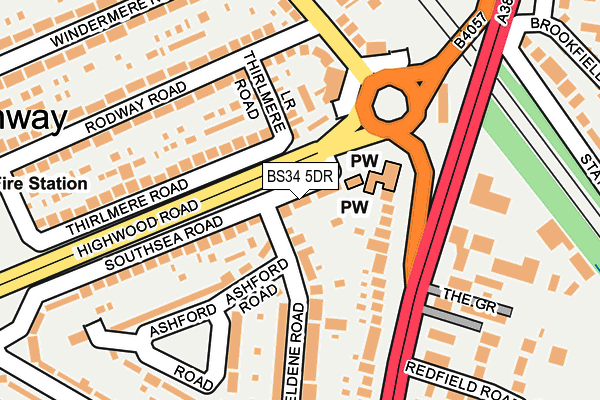 BS34 5DR map - OS OpenMap – Local (Ordnance Survey)