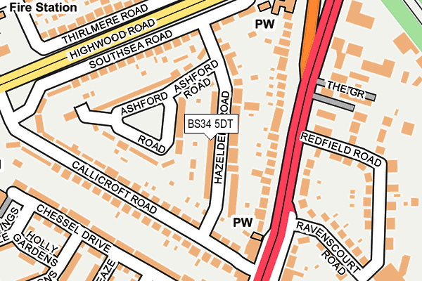 BS34 5DT map - OS OpenMap – Local (Ordnance Survey)