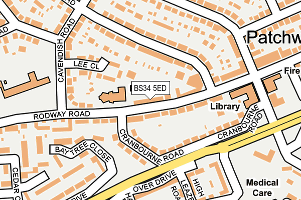 BS34 5ED map - OS OpenMap – Local (Ordnance Survey)