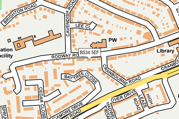 BS34 5EF map - OS OpenMap – Local (Ordnance Survey)