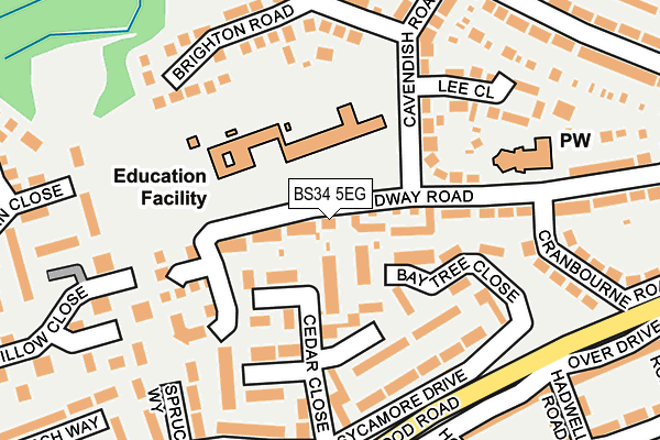 BS34 5EG map - OS OpenMap – Local (Ordnance Survey)