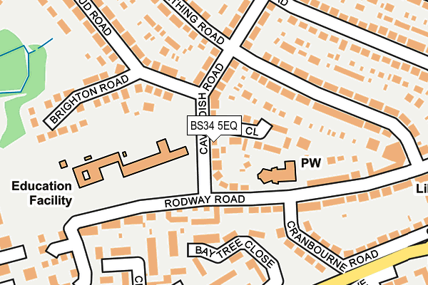 BS34 5EQ map - OS OpenMap – Local (Ordnance Survey)