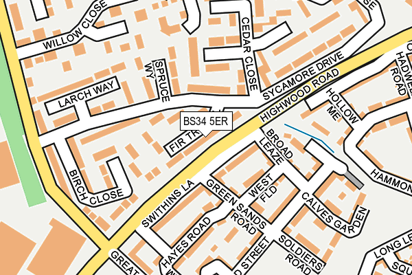 BS34 5ER map - OS OpenMap – Local (Ordnance Survey)