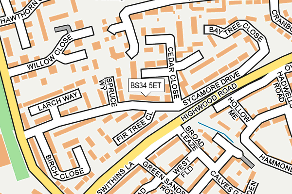 BS34 5ET map - OS OpenMap – Local (Ordnance Survey)