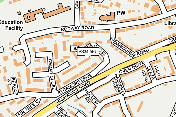 BS34 5EU map - OS OpenMap – Local (Ordnance Survey)