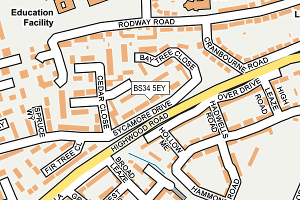 BS34 5EY map - OS OpenMap – Local (Ordnance Survey)