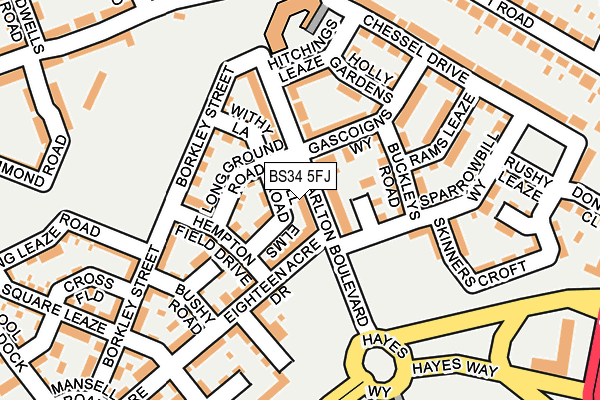 BS34 5FJ map - OS OpenMap – Local (Ordnance Survey)