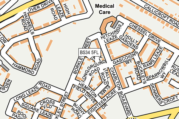 BS34 5FL map - OS OpenMap – Local (Ordnance Survey)