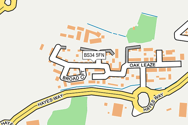 BS34 5FN map - OS OpenMap – Local (Ordnance Survey)