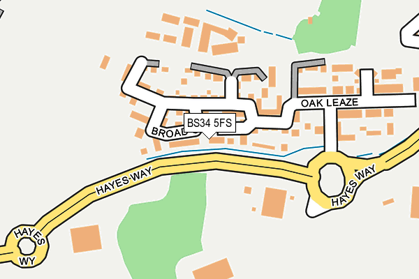 BS34 5FS map - OS OpenMap – Local (Ordnance Survey)
