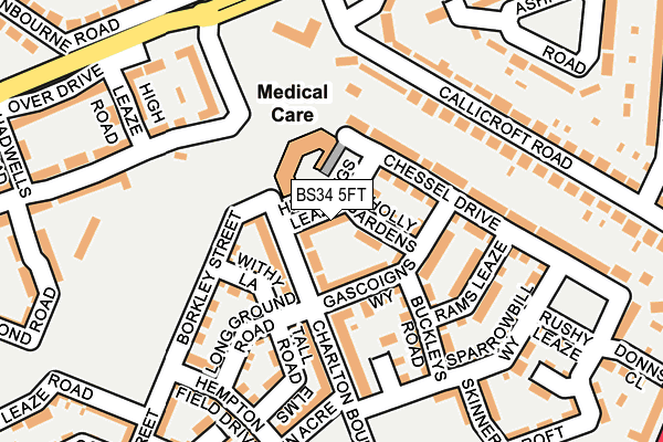 BS34 5FT map - OS OpenMap – Local (Ordnance Survey)