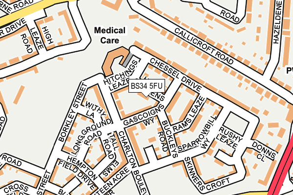 BS34 5FU map - OS OpenMap – Local (Ordnance Survey)