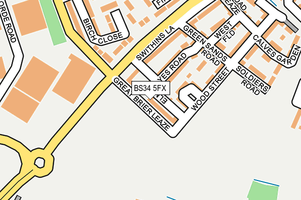 BS34 5FX map - OS OpenMap – Local (Ordnance Survey)