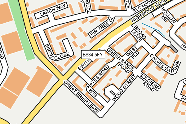 BS34 5FY map - OS OpenMap – Local (Ordnance Survey)