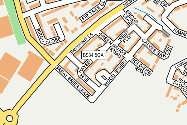 BS34 5GA map - OS OpenMap – Local (Ordnance Survey)