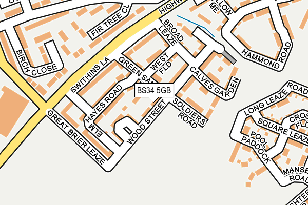 BS34 5GB map - OS OpenMap – Local (Ordnance Survey)