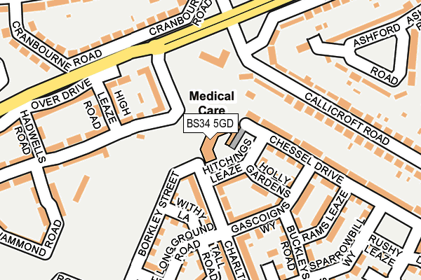 BS34 5GD map - OS OpenMap – Local (Ordnance Survey)