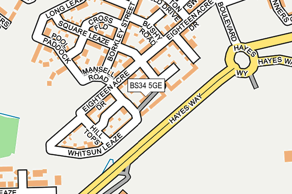 BS34 5GE map - OS OpenMap – Local (Ordnance Survey)