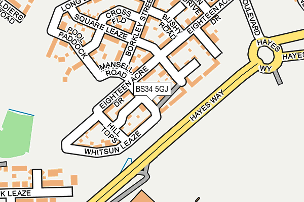 BS34 5GJ map - OS OpenMap – Local (Ordnance Survey)