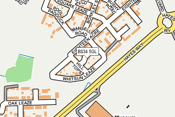 BS34 5GL map - OS OpenMap – Local (Ordnance Survey)