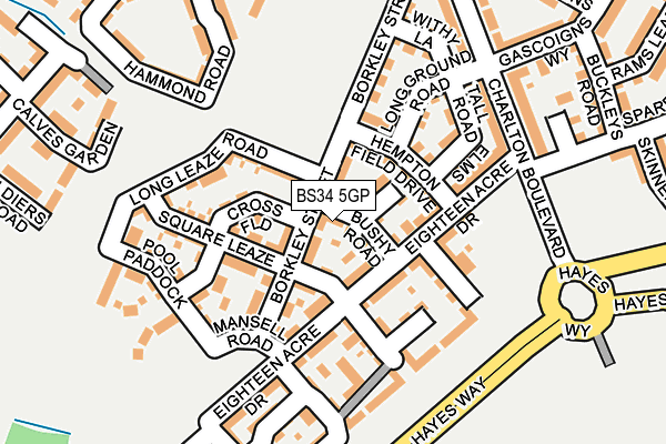 BS34 5GP map - OS OpenMap – Local (Ordnance Survey)