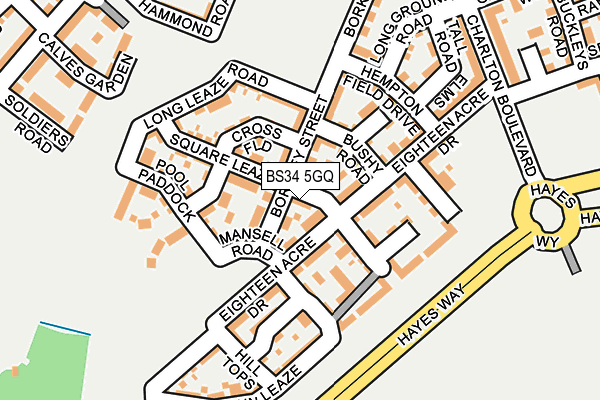 BS34 5GQ map - OS OpenMap – Local (Ordnance Survey)