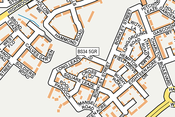 BS34 5GR map - OS OpenMap – Local (Ordnance Survey)